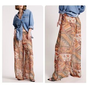 NWT One Teaspoon BAZAAR PAISLEY PALAZZO PANTS Size M $138